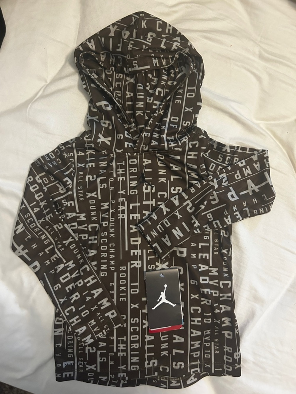 Jordan Brown Graphic Full-Zip Hoodie with Black Jumpman
